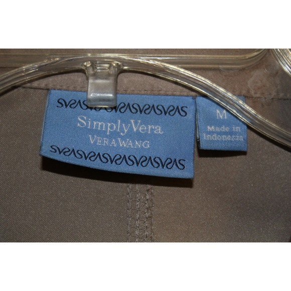 Simply Vera Vera Wang Evening Coat tan size medium buttons and waist belt - Picture 6 of 10